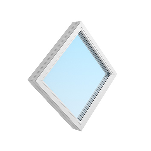 Diagonalt fönster, kvadrat Energi Aluminium