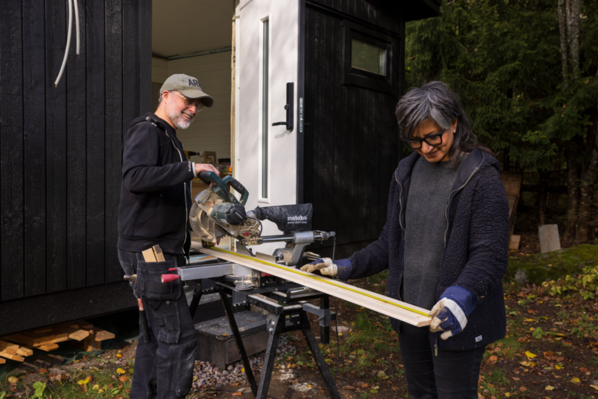 Bild på attefallshus som byggs