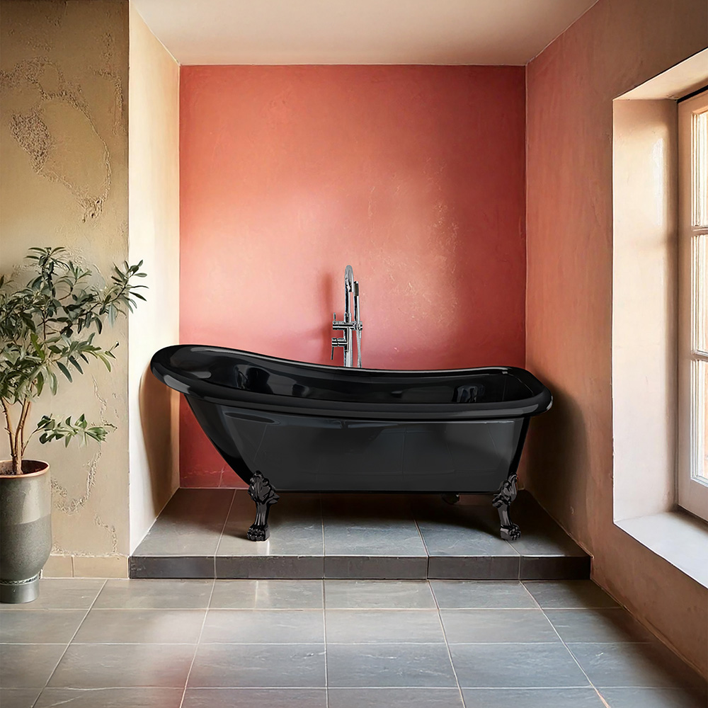 Badkar Noro Old England Svart, Svart