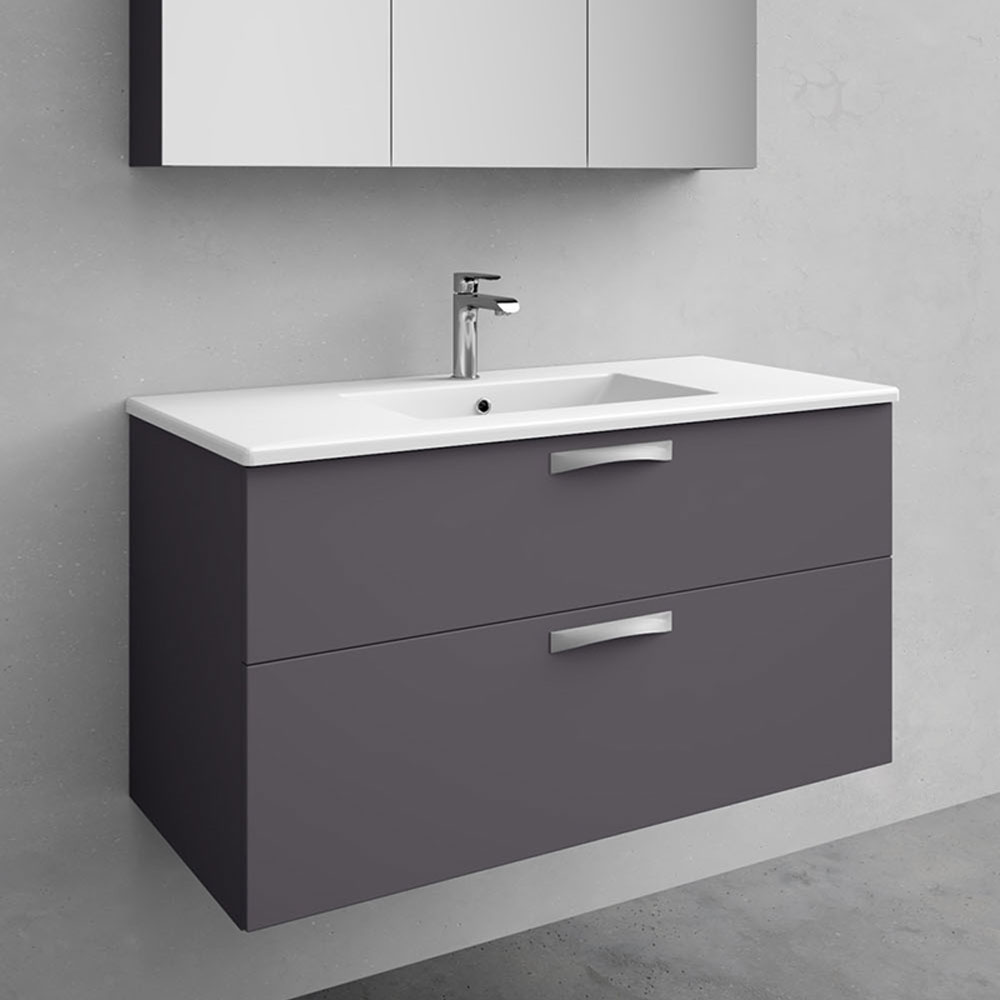 kommod med tvättställ noro city 1000 mm, porslin, antracit