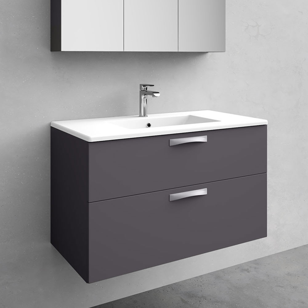 kommod med tvättställ noro city gjuten betong, antracit