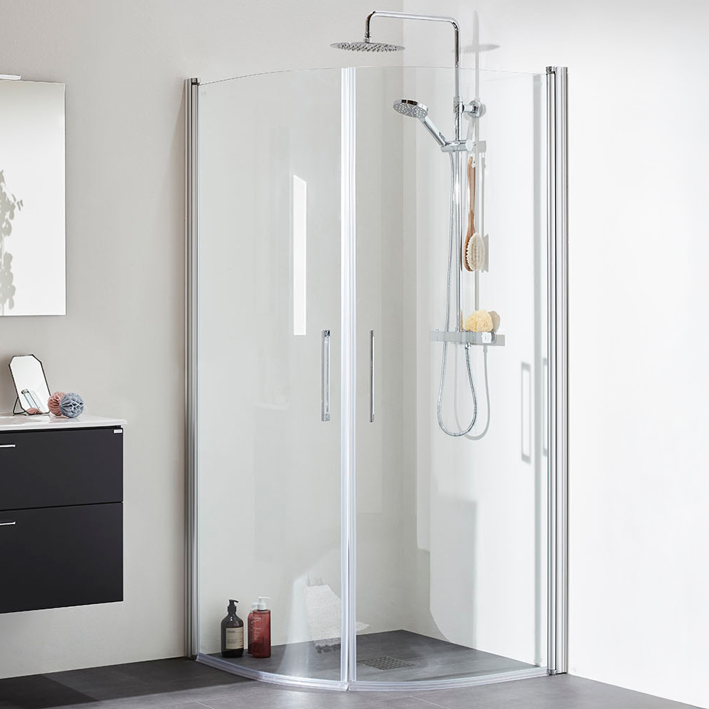 Duschvägg Noro Fix Trend Rund 800 X 800 Mm, Klarglas