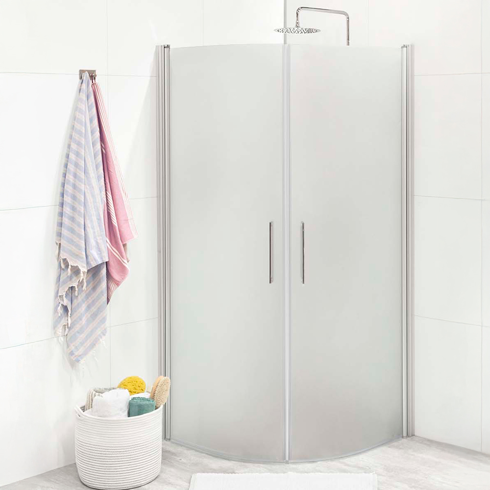 Duschvägg Noro Fix Trend Rund 900 X 900 Mm, Frostat Glas