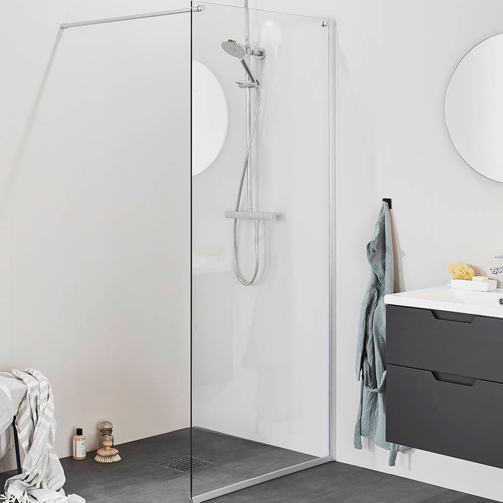 Duschvägg Med Klarglas Noro Frost 800 Mm