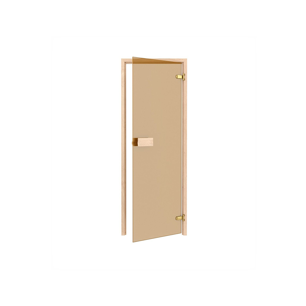 Classic bastudörr brons glas Karm i asp - Sauna Sweden