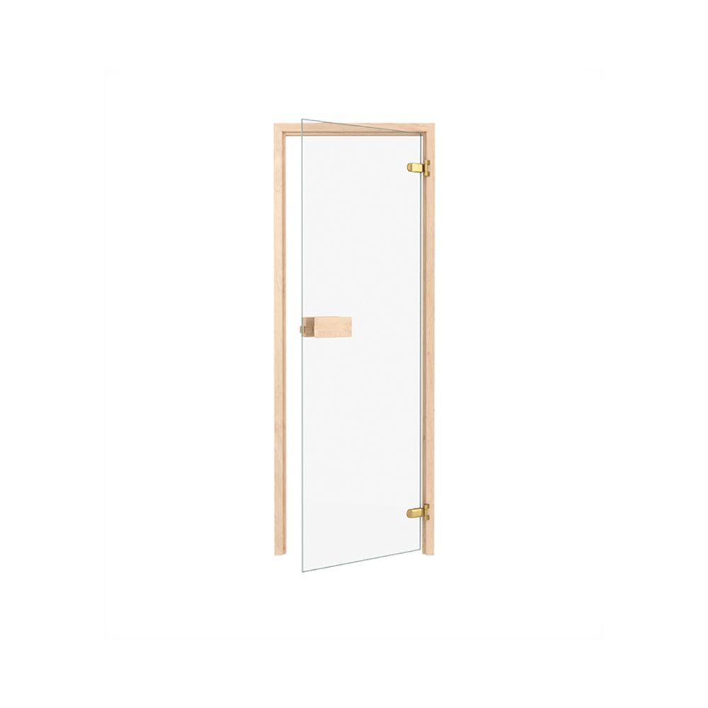 Classic bastudörr klart glas Karm i asp - Sauna Sweden