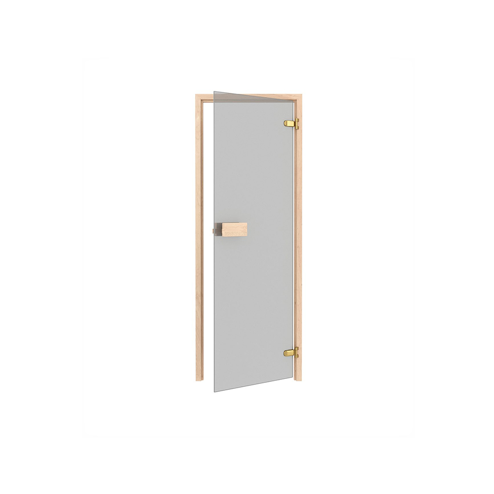 Classic bastudörr rökgrått glas Karm i asp - Sauna Sweden