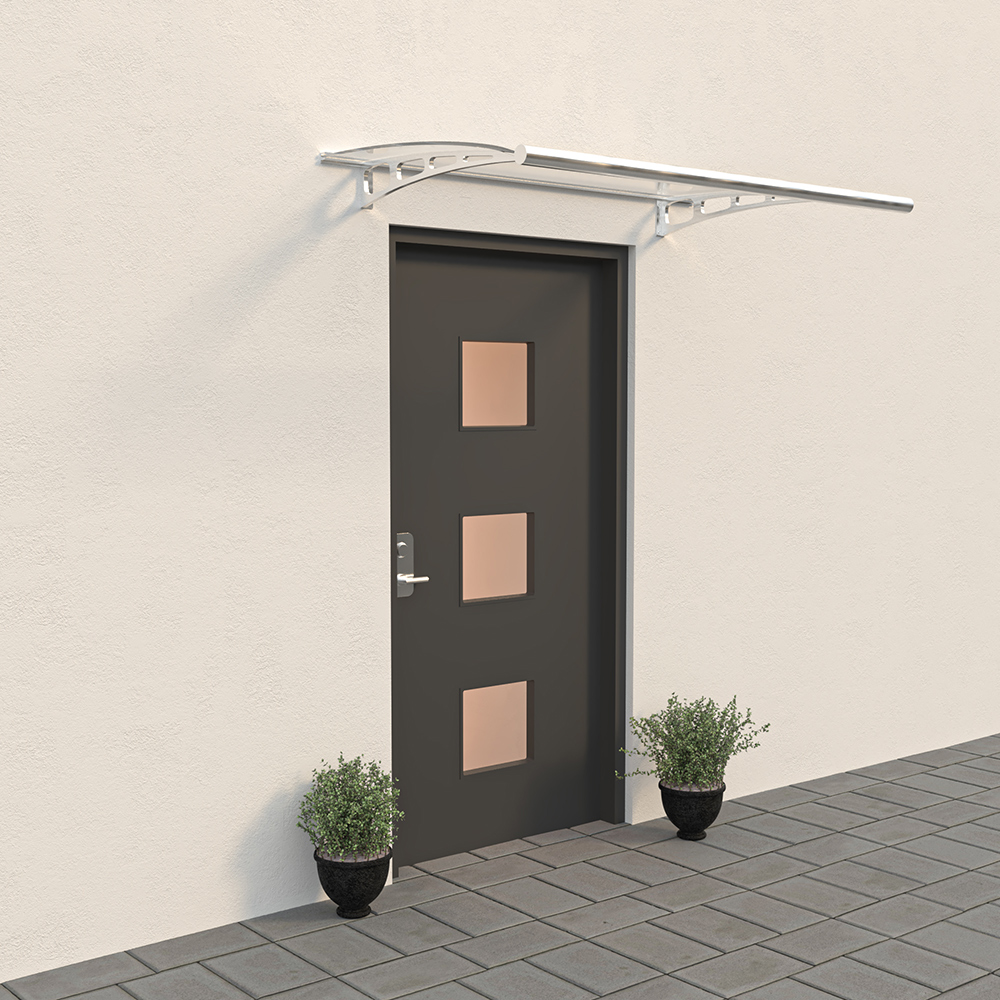 Aluminium & Polykarbonat Entrétak - Rundat 150 X 90 Cm