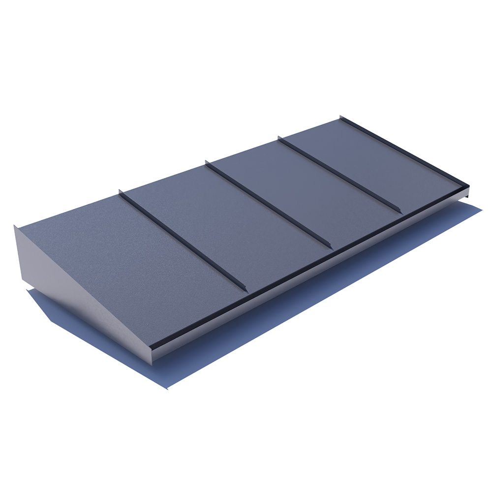 Djup 1150 Mm Entrétak Large 2400 Mm, Silvermetallic, Samma Som Ovansidan