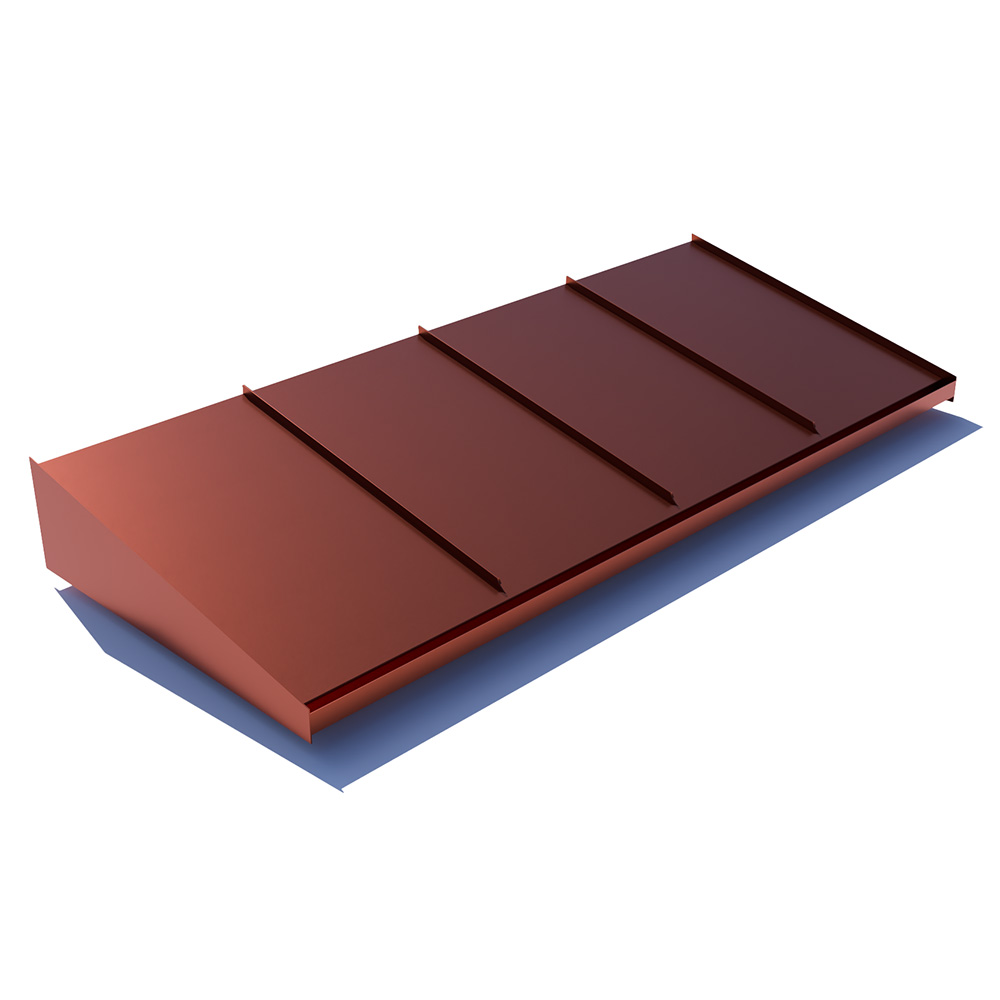 Djup 1150 Mm Entrétak Large 2400 Mm, Tegelröd, Samma Som Ovansidan