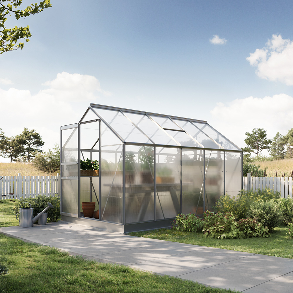 Drivhus Bruka Aluminium Kanalplast, inkl. sokkel 6,1 M²