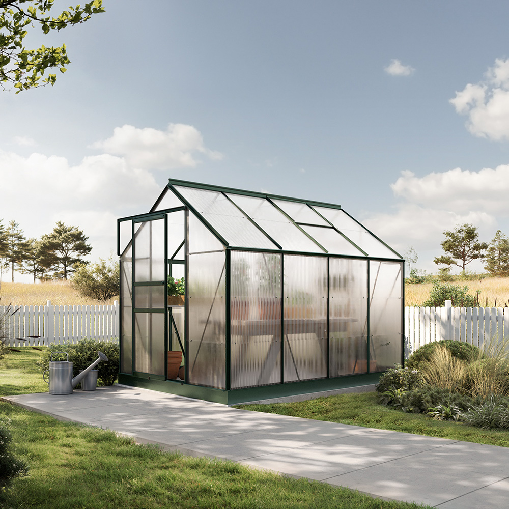 Drivhus Bruka Grønnlakkert Kanalplast, 4,9 M²