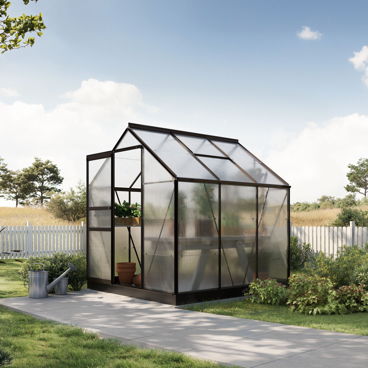 Drivhus Bruka Sortlakkert Kanalplast, 3,7 M²