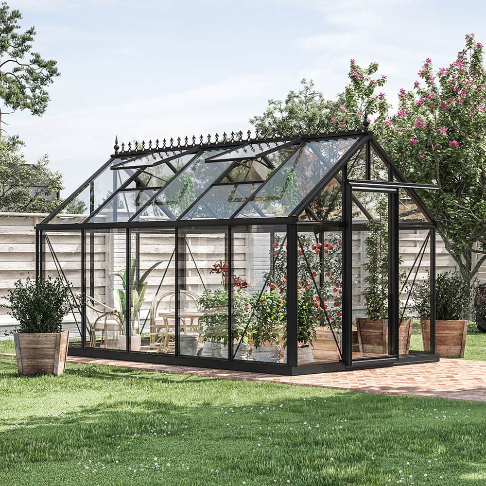 Drivhus Oasen Junior Victorian Svart, 10,8 M²