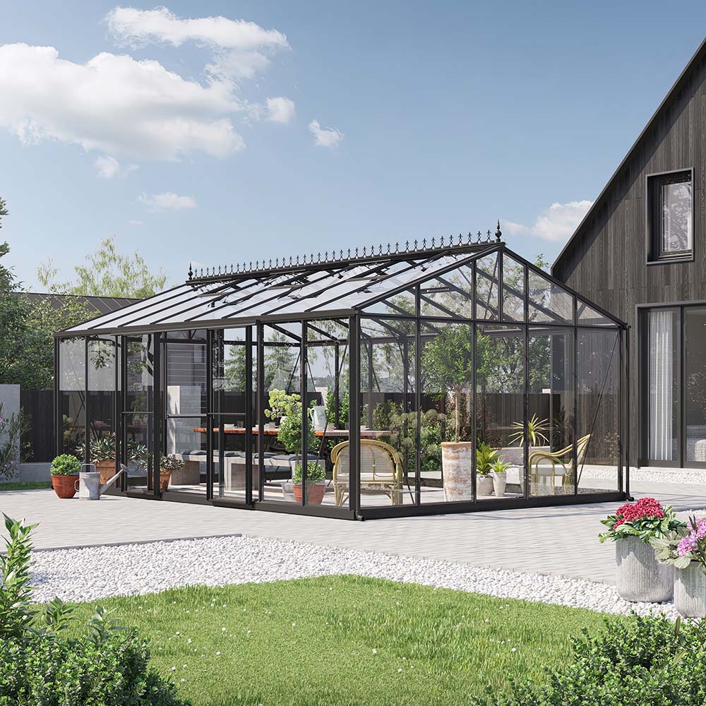 Drivhus Oasen Master Victorian Svart, 23,3 M²