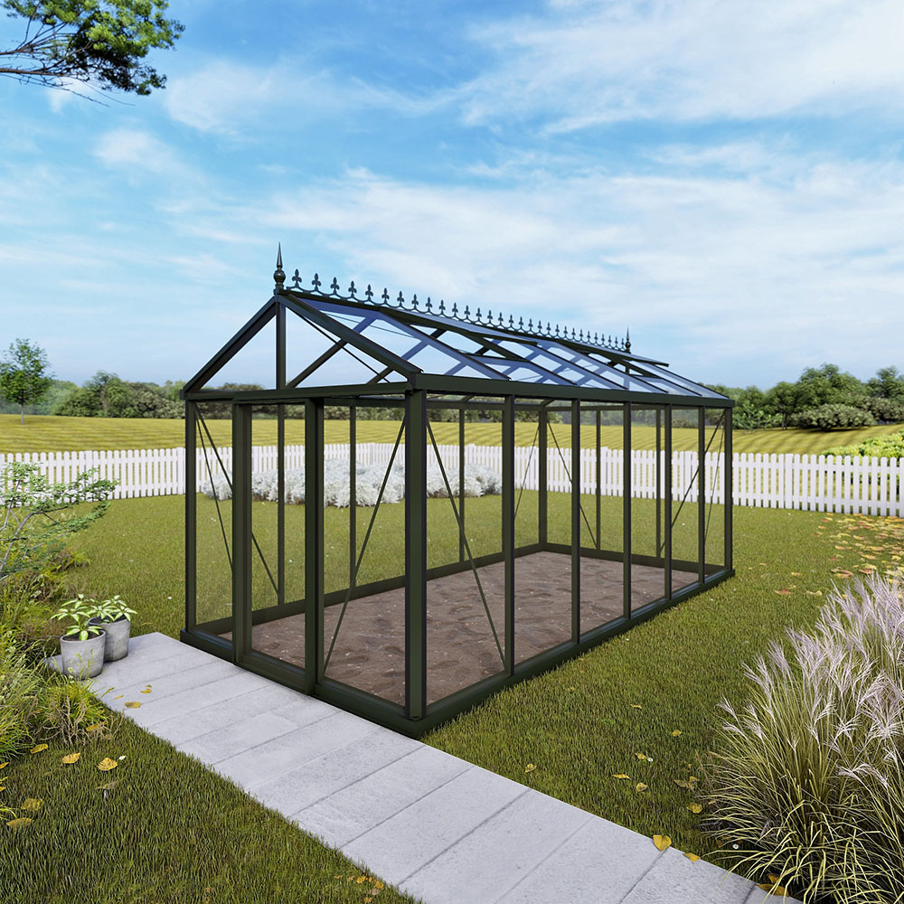 Drivhus Oasen Senior Victorian Mørk Grønn, 10,8 M²