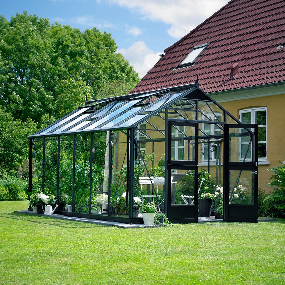 Drivhus Juliana Premium Antrasittgrå, Sikkerhetsglass, 13 M²