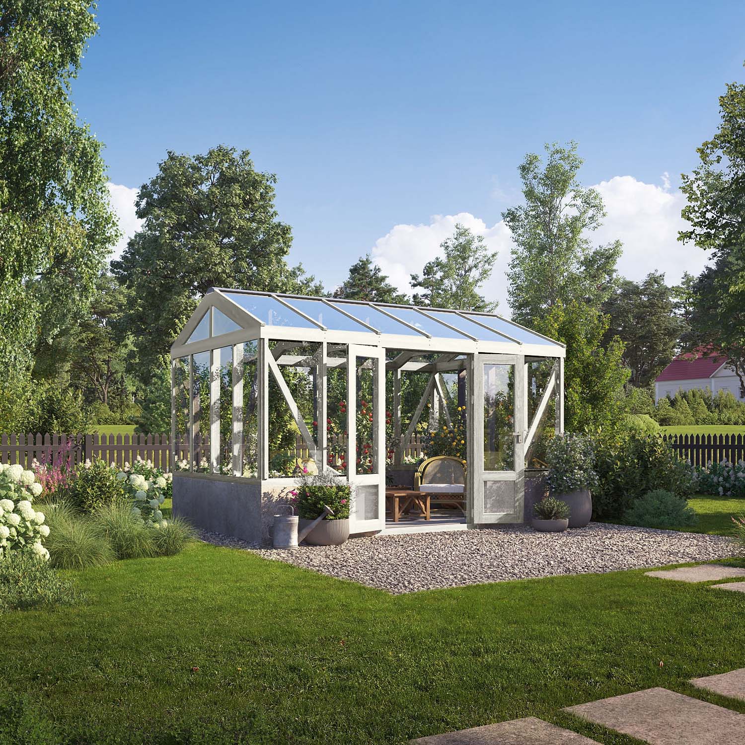 Tredrivhus Linnea Mur - Hvit Hvit, 11,1 M²