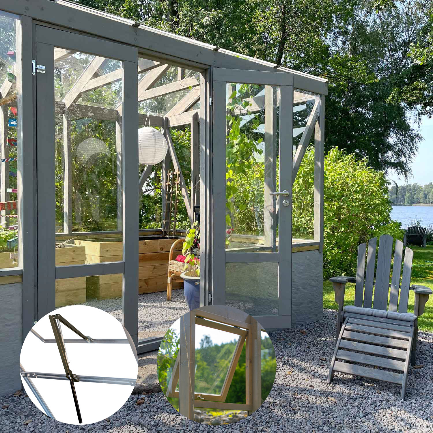 Linnea mur - Med tilbehør Tredrivhus