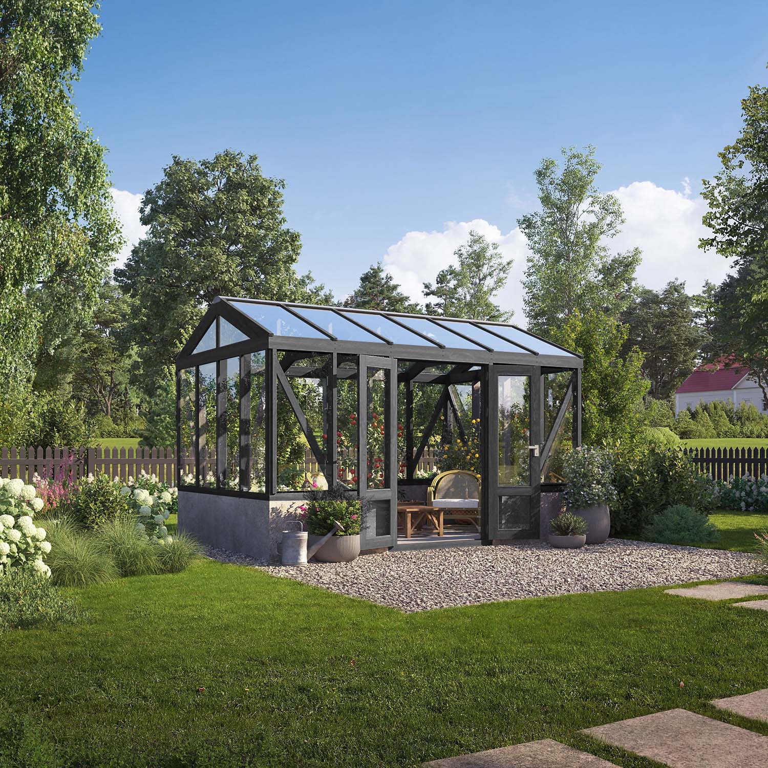 Tredrivhus Linnea Mur - Mørkgrå 11,1 M², Mørkgrå