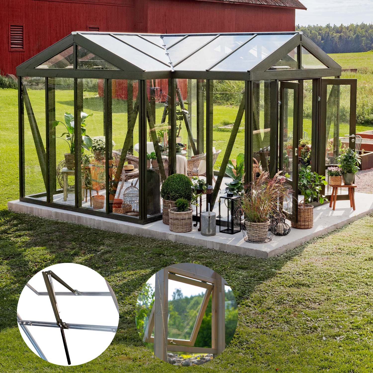 Linnea Orangeri - Med tilbehør Tredrivhus 