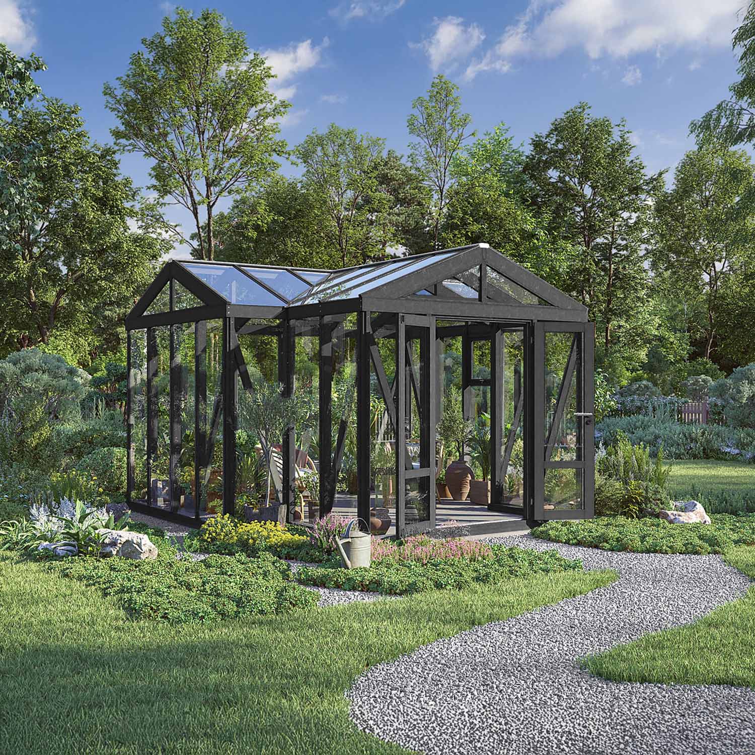 Tredrivhus Linnea Orangeri - Mørkgrå Mørkgrå