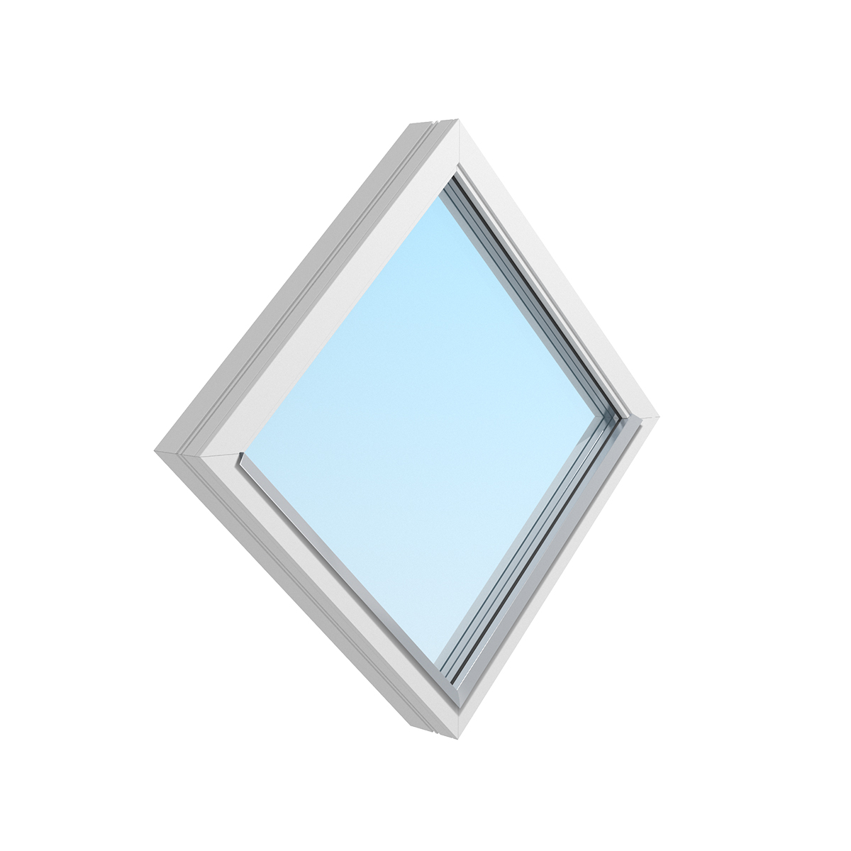 Diagonalt fönster, kvadrat Energi Träfönster