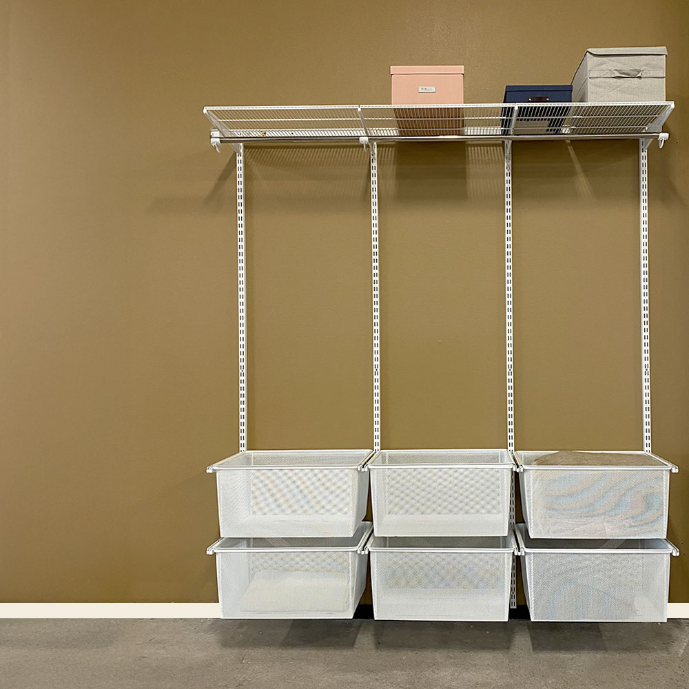 Garderobsinredning - 1840 mm Wiksbo hög med meshkorgar