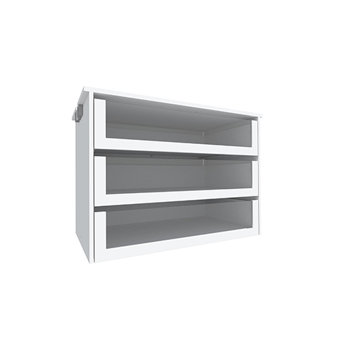 Lådsektion Inredning Mix 940 Mm, 3 St Mellan Med Glasfront