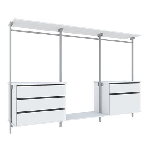 Praktisk Garderobsinredning Inredning Mix 2230 Mm - För 3 Dörrar