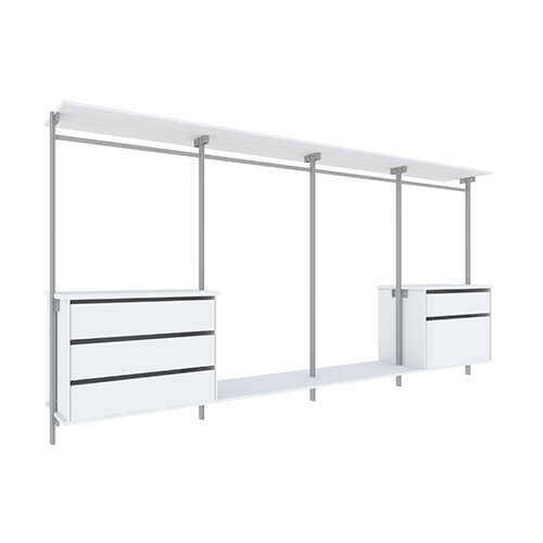 Praktisk Garderobsinredning Inredning Mix 3550 Mm - För 4 Dörrar