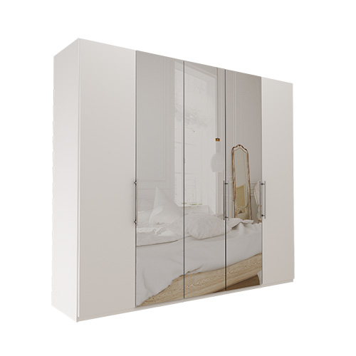 Garderob Atlanta - Vit 236 Cm, 250 Cm, Utan Kornisch / Ram