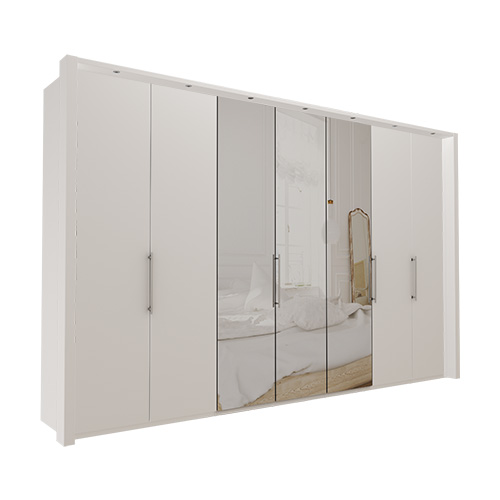 Garderob Atlanta - Vit 236 Cm, 350 Cm, Med Ram