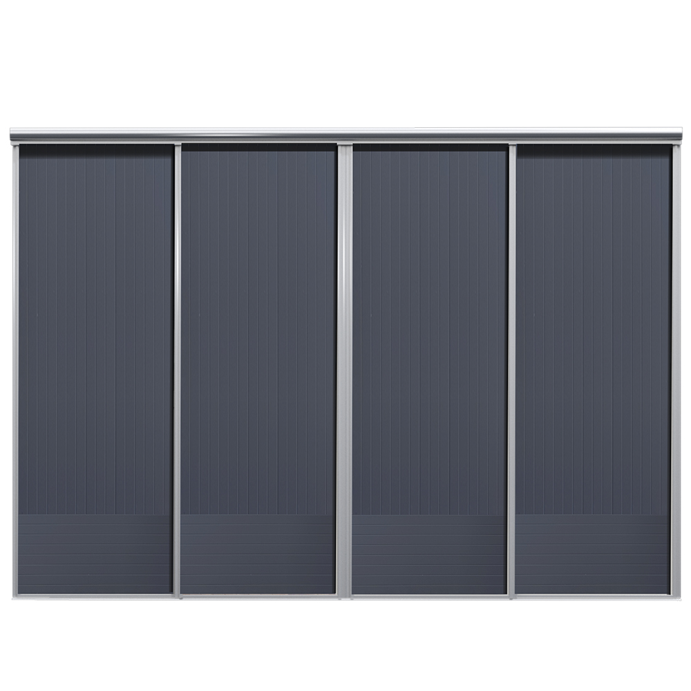Mix Skjutdörr Line Stålblå 3400 Mm 4 Dörrar