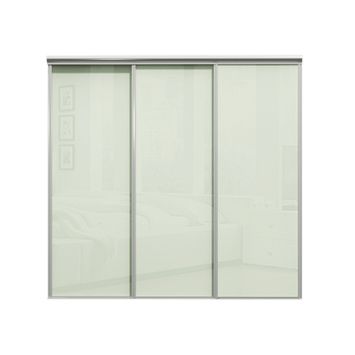 Mix Skjutdörr Opalvit Glasdörr 2680 Mm 3 Dörrar