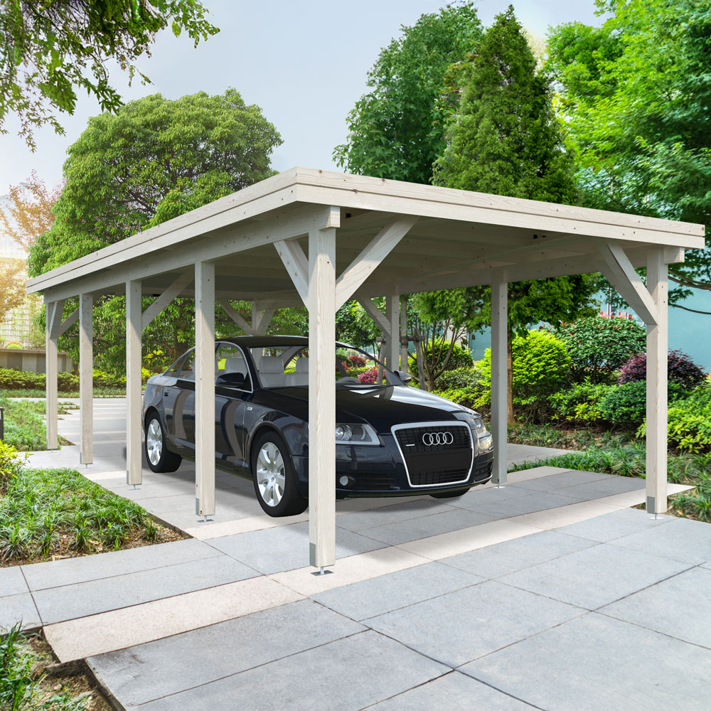 Palmako Carport Karl 23,1 M² Ingen, Grundmålad Vit
