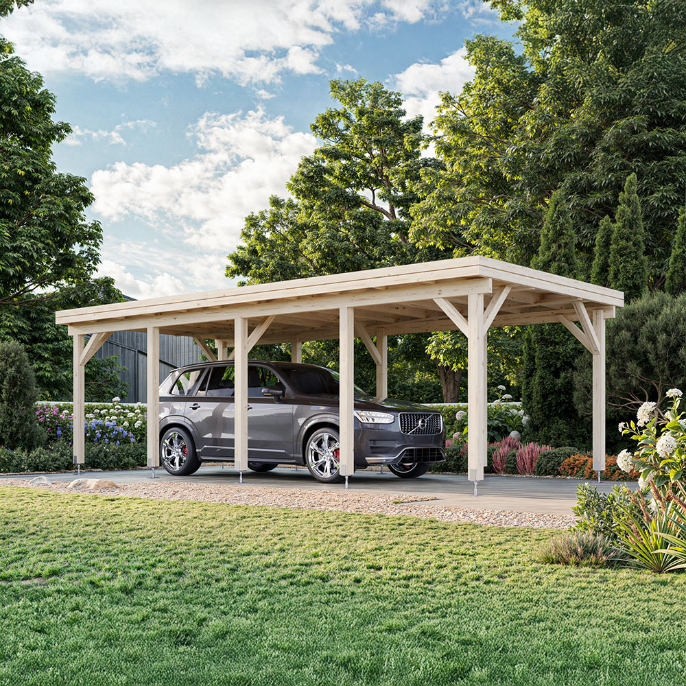 Palmako Carport Karl 23,1 M² Ingen, Målad Mörkgrå + Mörkgrå