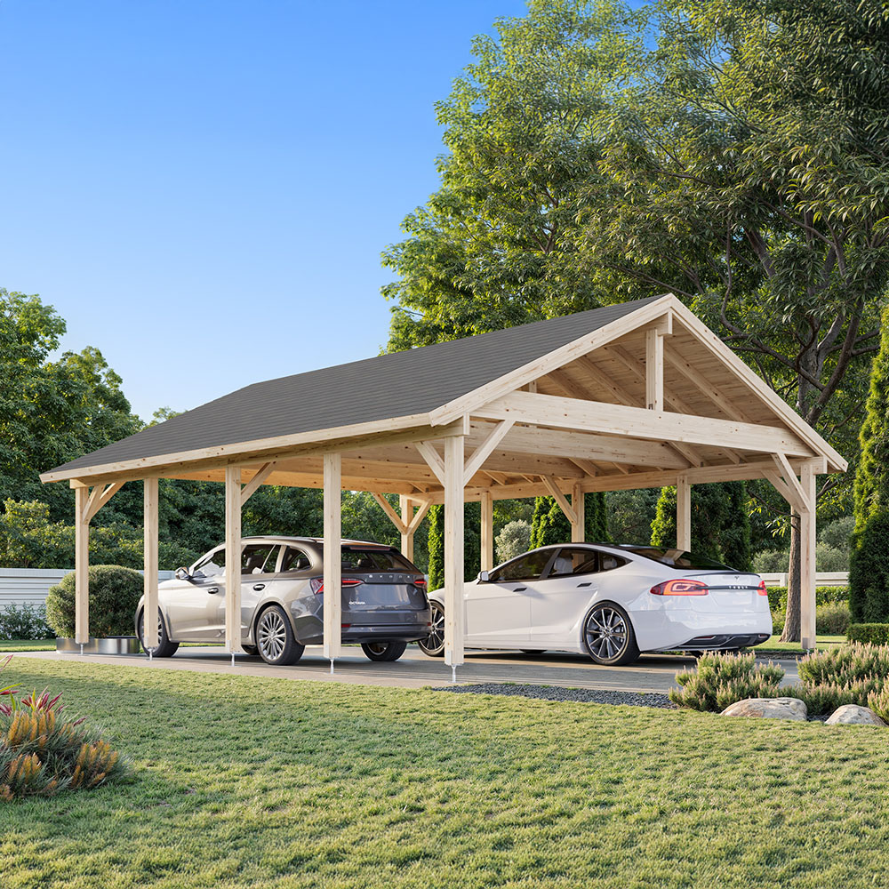 Palmako Carport Robert 40,6 M² Ingen, Grundmålad Vit