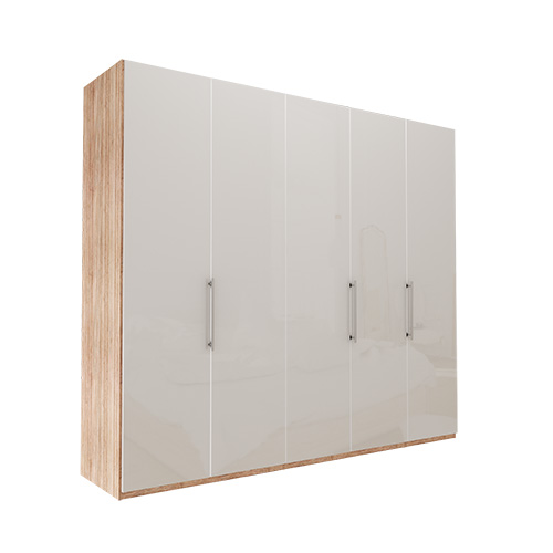 Garderobe Atlanta - Lys Rustikk Eik 236 Cm, 250 Cm, Uten Gesims / Ramme