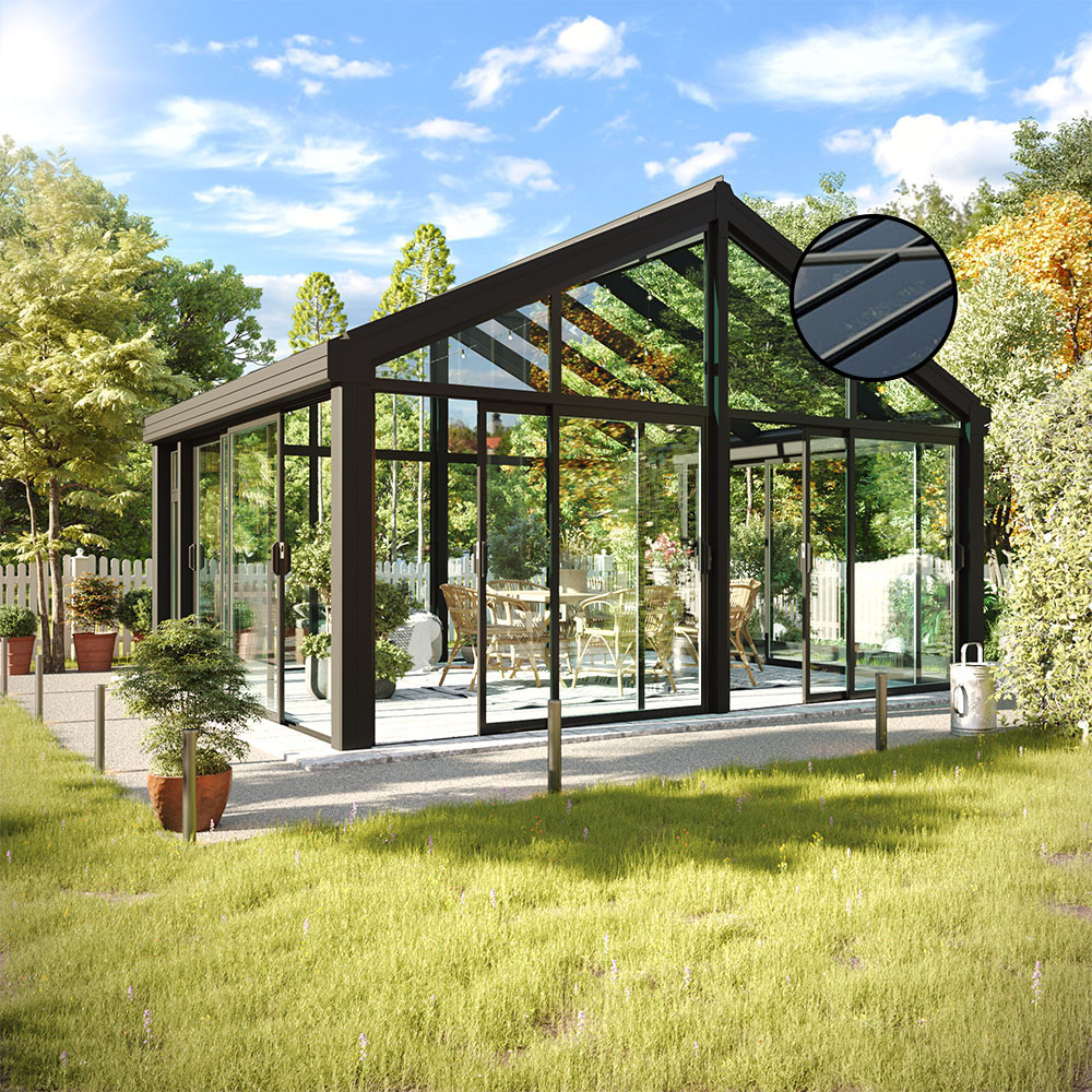 15,7 M² - Frittstående, Vår-Høst ALU HAGESTUEN TRIVELIG Sorte, 3740, 4210