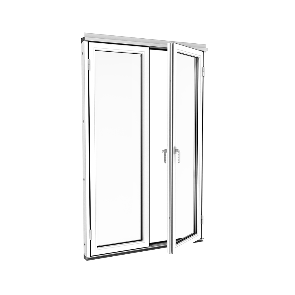 Foldedør M. Alu Til Hagestue Vinter - Isomax Vik Aluminium Hvit, Høyre, 168 Cm - 2 Felt