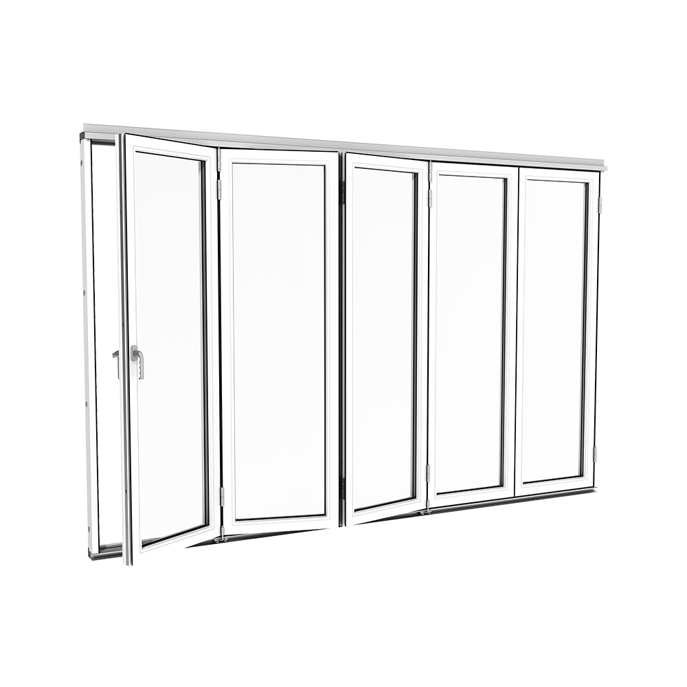 Foldedør M. Alu Til Hagestue Vinter - Isomax Vik Aluminium Hvit, Høyre, 333 Cm - 5 Felt