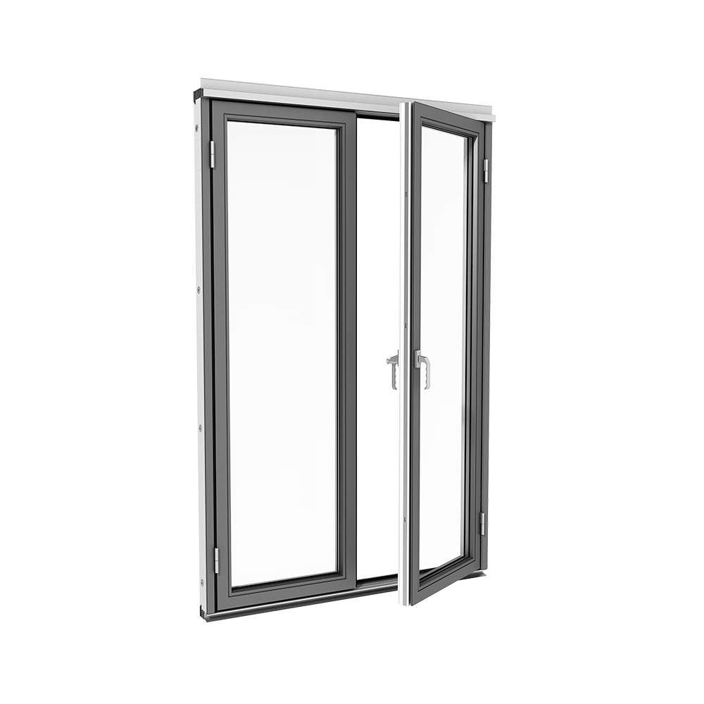 Foldedør M. Alu Til Hagestue Vinter - Isomax Vik Aluminium Antrasittgrå, Høyre, 138 Cm - 2 Felt