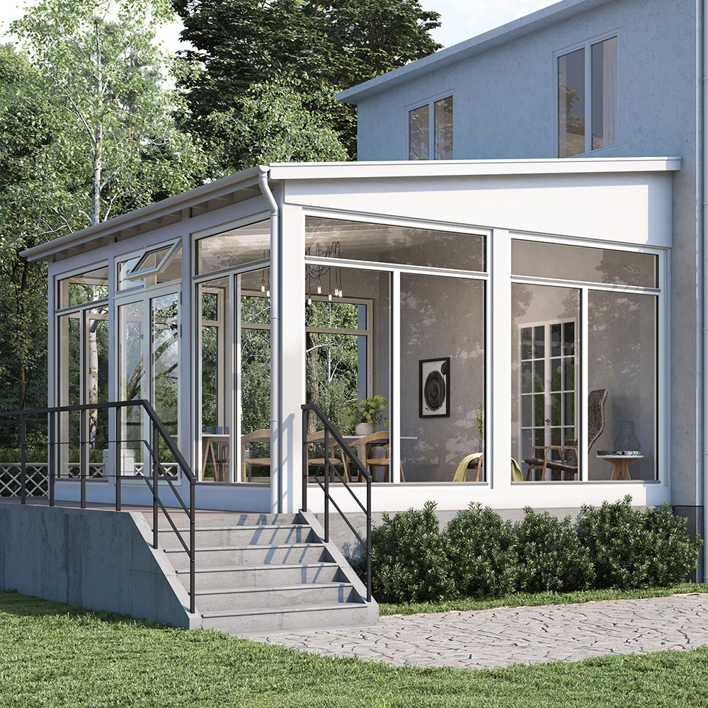 Kjenne - Glassveranda/Hagestue Fasademontert med ubrutt tak