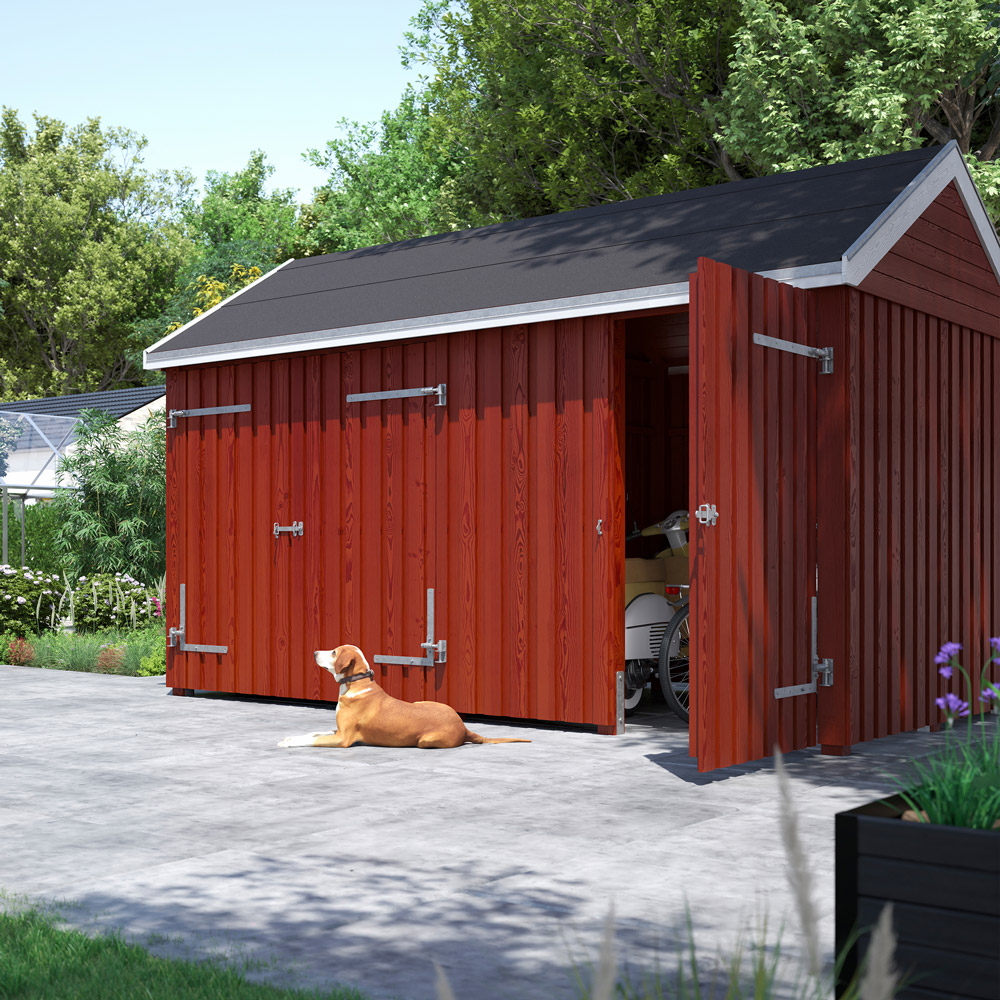 Bod 10 M² Classic Multi Hageskur 10 M² Med Takbekledning Inkl. Tilbehør, Dør & Dobbeldør