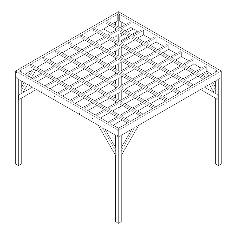 Ribbe-/spiletak til Pergola Tre Tilbehør - Skyggetak