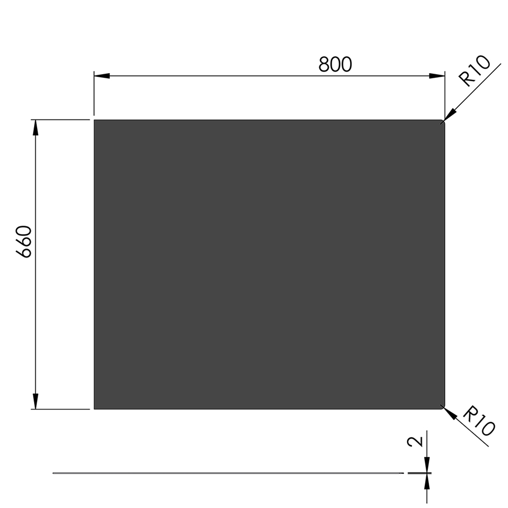 Golvplåt till kamin 660 x 800 mm 