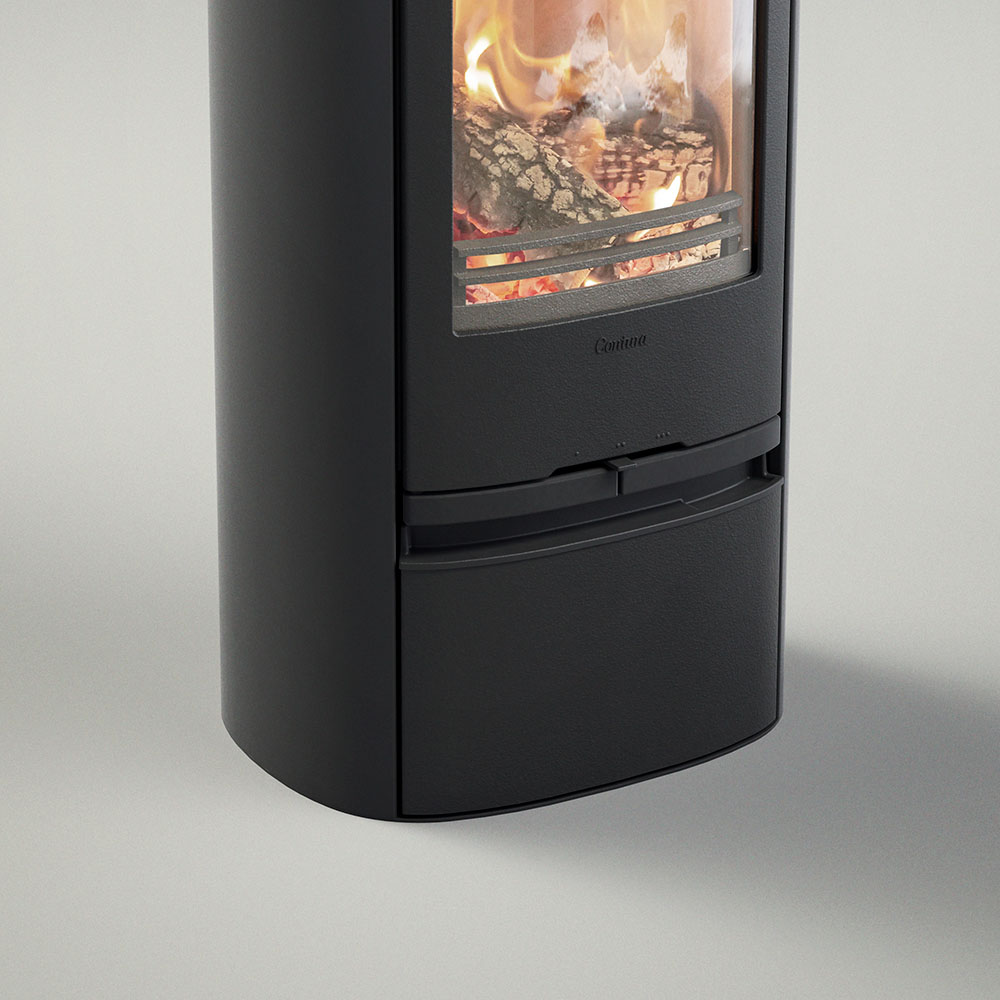 Täcklucka kamin Svart plåt