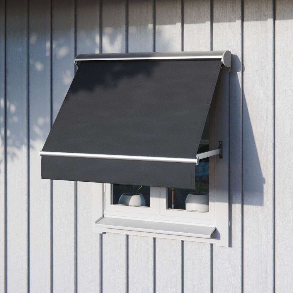 Grå melerad Lagerförd fönstermarkis