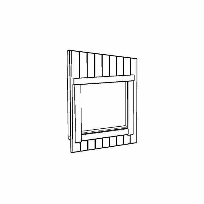 Panelsektion - Gavel - Fönster 9x8 - Vänster